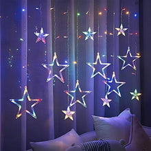 12 Stars LED Curtain String Lights with 8 Flashing Modes for Home Decoration, Diwali & Wedding LED Christmas Light Indoor and Outdoor Light ,Festival Decoration (Multicolor / With Box)