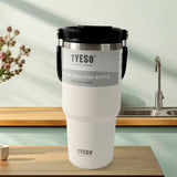 High Quality Stainless Steel Vacuum Glass Insulated Glass Coffee Cups Double Walled Travel Mug, Car Coffee Mug (With Lid & Handle / 1 Pc)