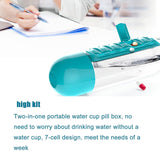 Multi-Use Pill & Water Bottle for Travel (600 Ml, Mix Color)