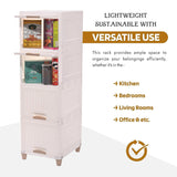 Multi-Purpose 5-Layer Plastic Storage Drawer Cabinet for Home and Office