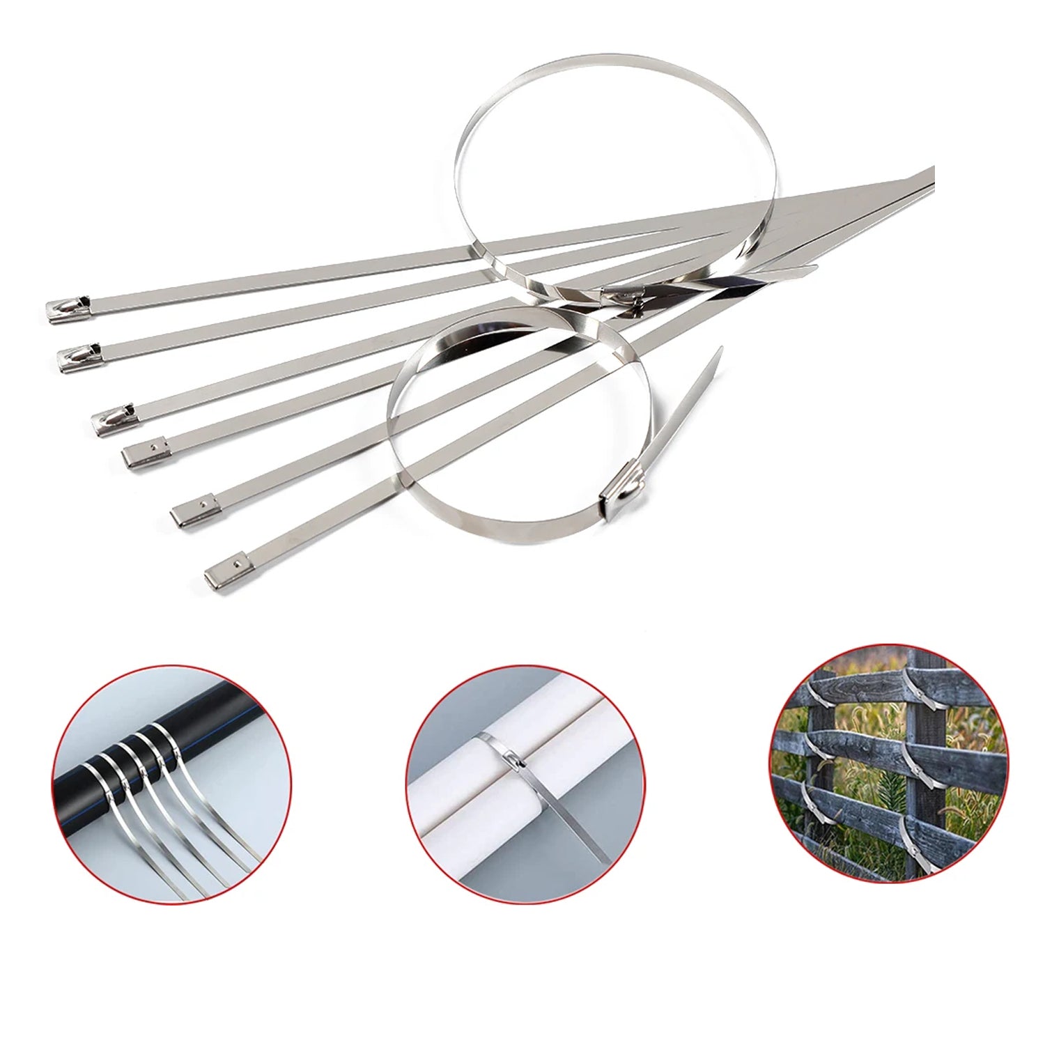 Stainless Steel Cable Ties for Solar & Home Use (100 Pc, 4.6x100mm)