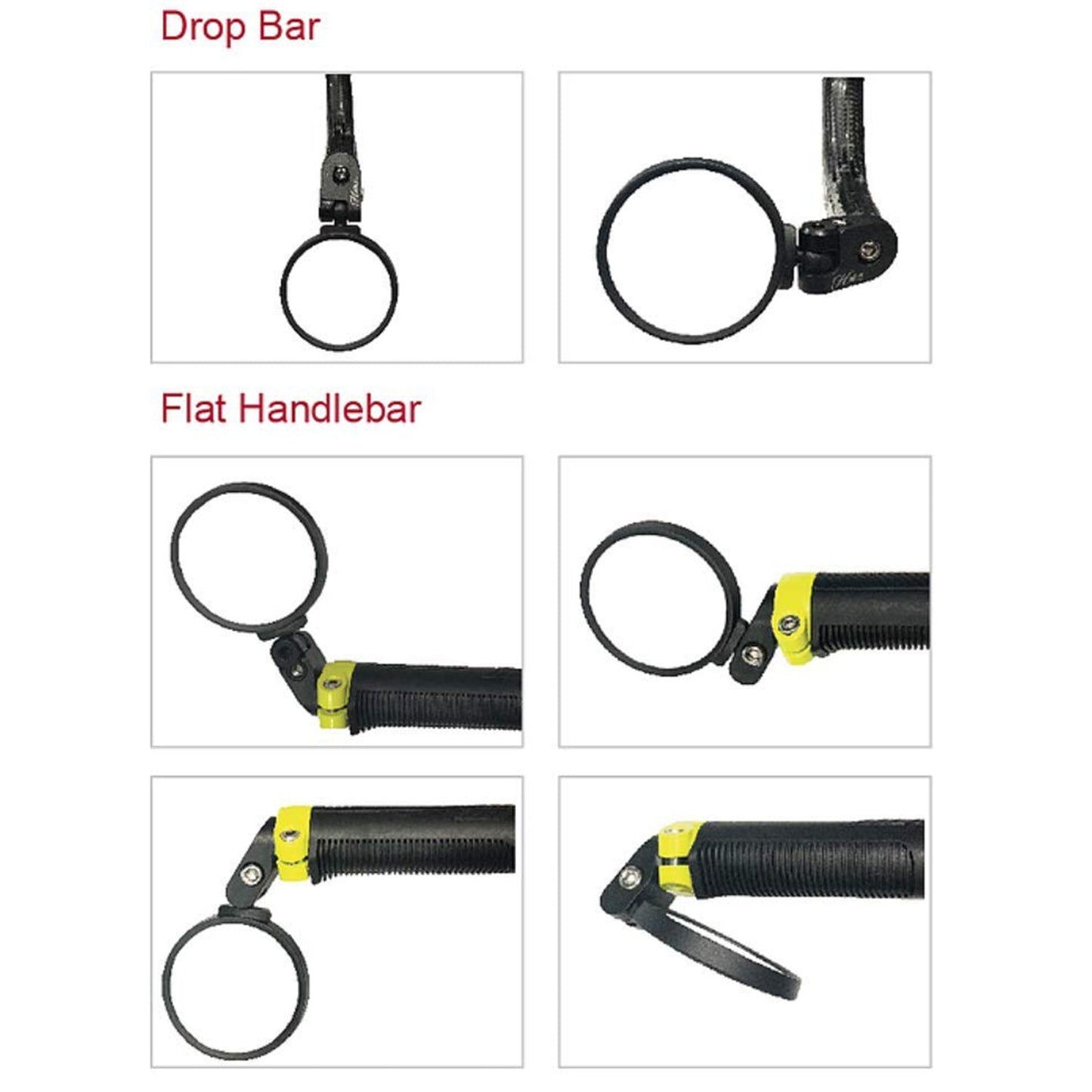 Bar End Bike Mirror: 360° Rotatable & Foldable (1 Pc)