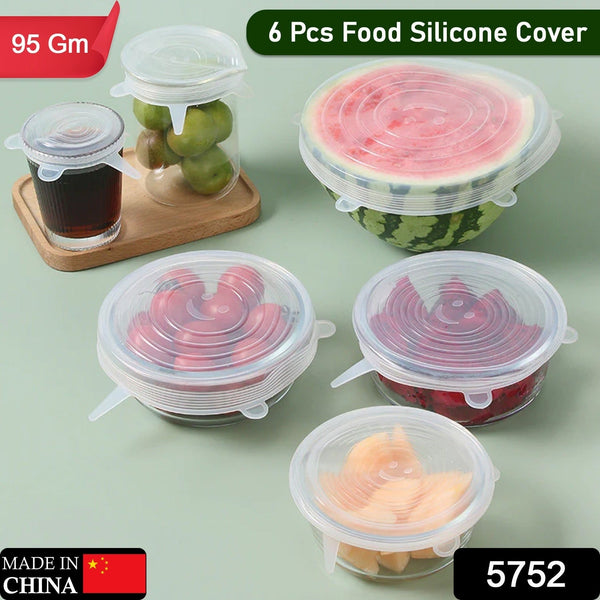 Silicone Stretch Lids, Microwave & Freezer Safe Food Covers (6 Pcs Set /95 Gm )