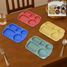 Divided Plates, 5 Compartments 32 CM Split Plates, Shatterproof Separating Plates For Kids And Adults, Microwave and Dishwasher Tableware Set, Multi-Colour, Modern (4 Pc Set)