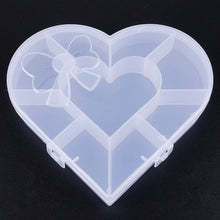 Heart-Shaped Plastic Bead Storage Organizer Box (1 Pc)