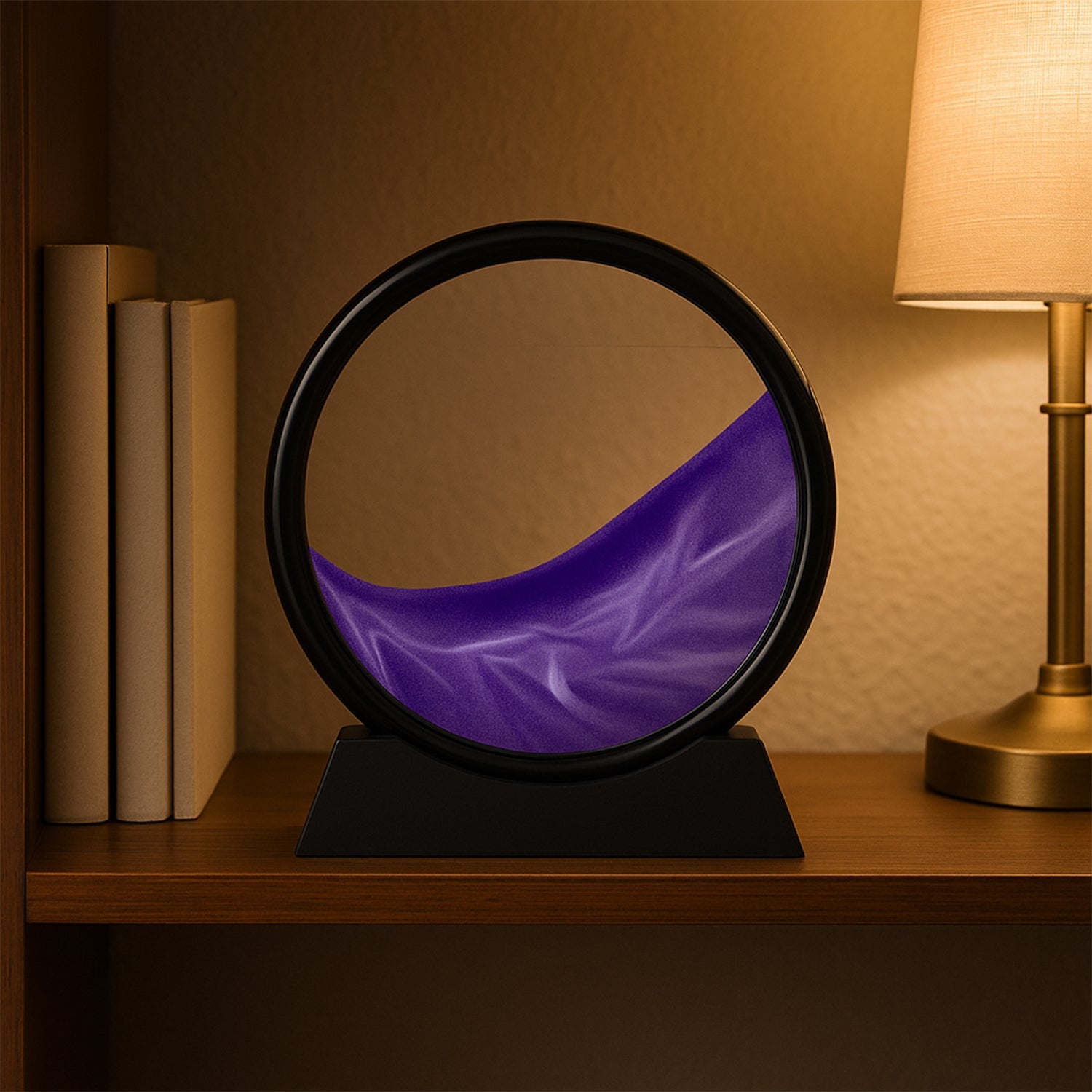 3D Moving Sand Art – Liquid Motion Deep Sea Sandscape with Round Glass Frame (1 Pc)