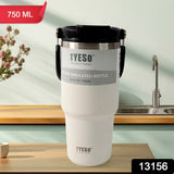 High Quality Stainless Steel Vacuum Glass Insulated Glass Coffee Cups Double Walled Travel Mug, Car Coffee Mug (With Lid & Handle / 1 Pc)