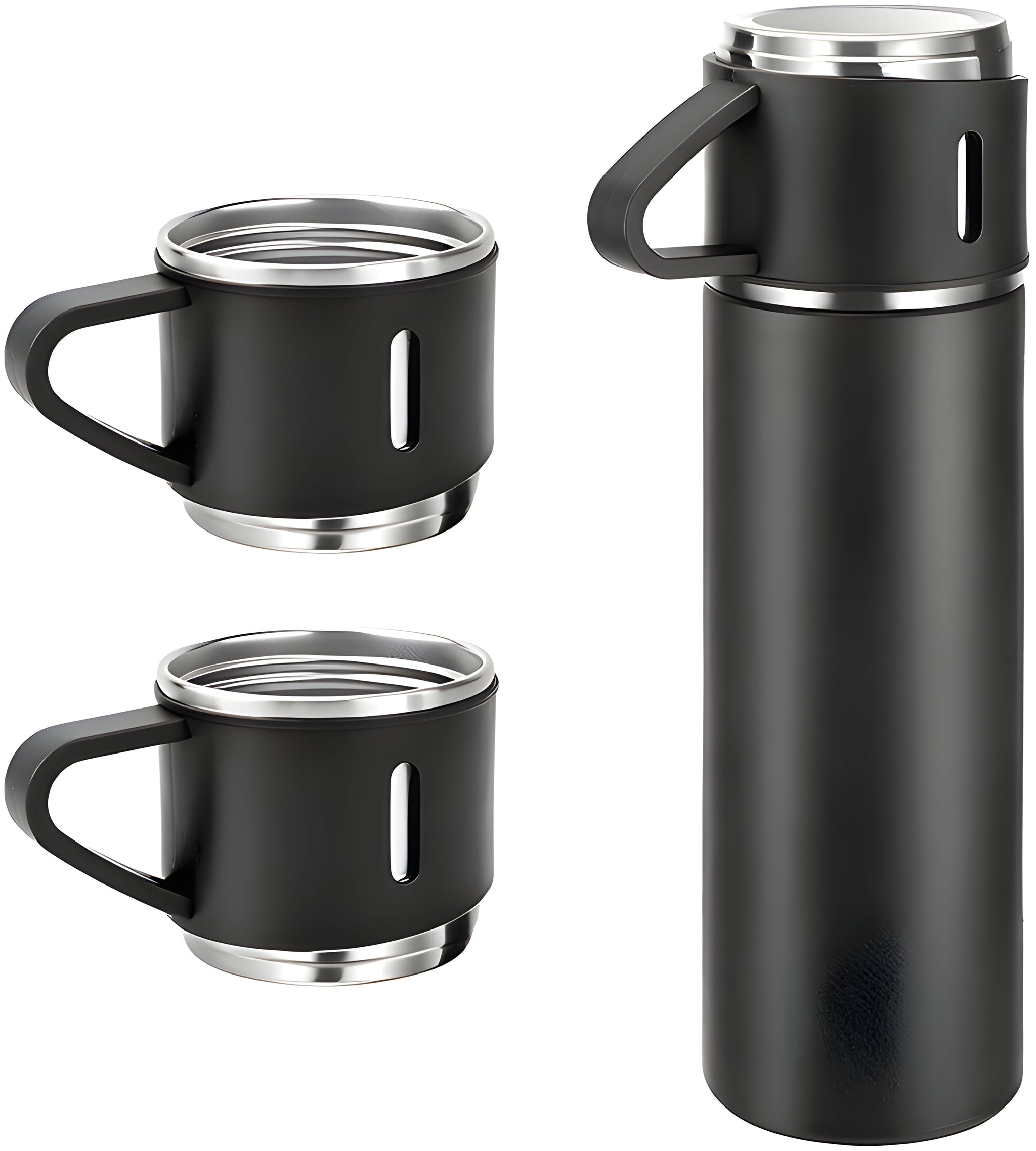 Customized Stainless Steel Vacuum Flask Set with 3 Cups – 500ML | Personalized Name Bottle Gift Combo for Boyfriend, Girlfriend, Employee