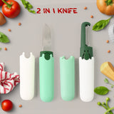 10052 Multifunctional Peeler Two In One Fruit Knife Fruit And Vegetable Cutting Knife+sawtooth Peeler Apple Carrot Potato Fruit Slice Antiskid